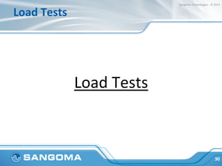 Load	
  Tests	
  
Load	
  Tests	
  
30	
  
Sangoma	
  Technologies	
  -­‐	
  ©	
  2013	
  
 