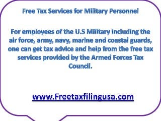 Free Tax Services For Military Personnel