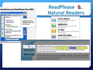ReadPlease   &.  Natural Readers 