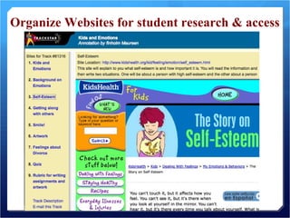 Organize Websites for student research & access 