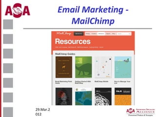 Email Marketing MailChimp

29.Mar.2
012

 