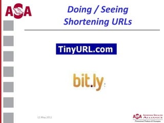 Doing / Seeing Shortening URLs 
