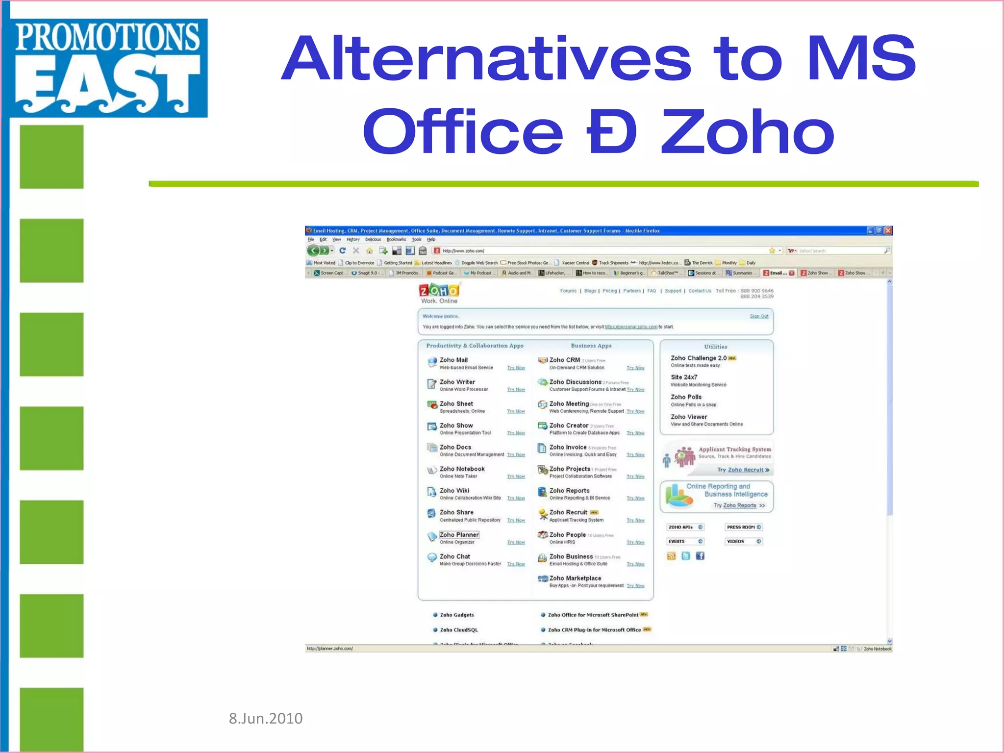 Alternatives to MS Office – Zoho 