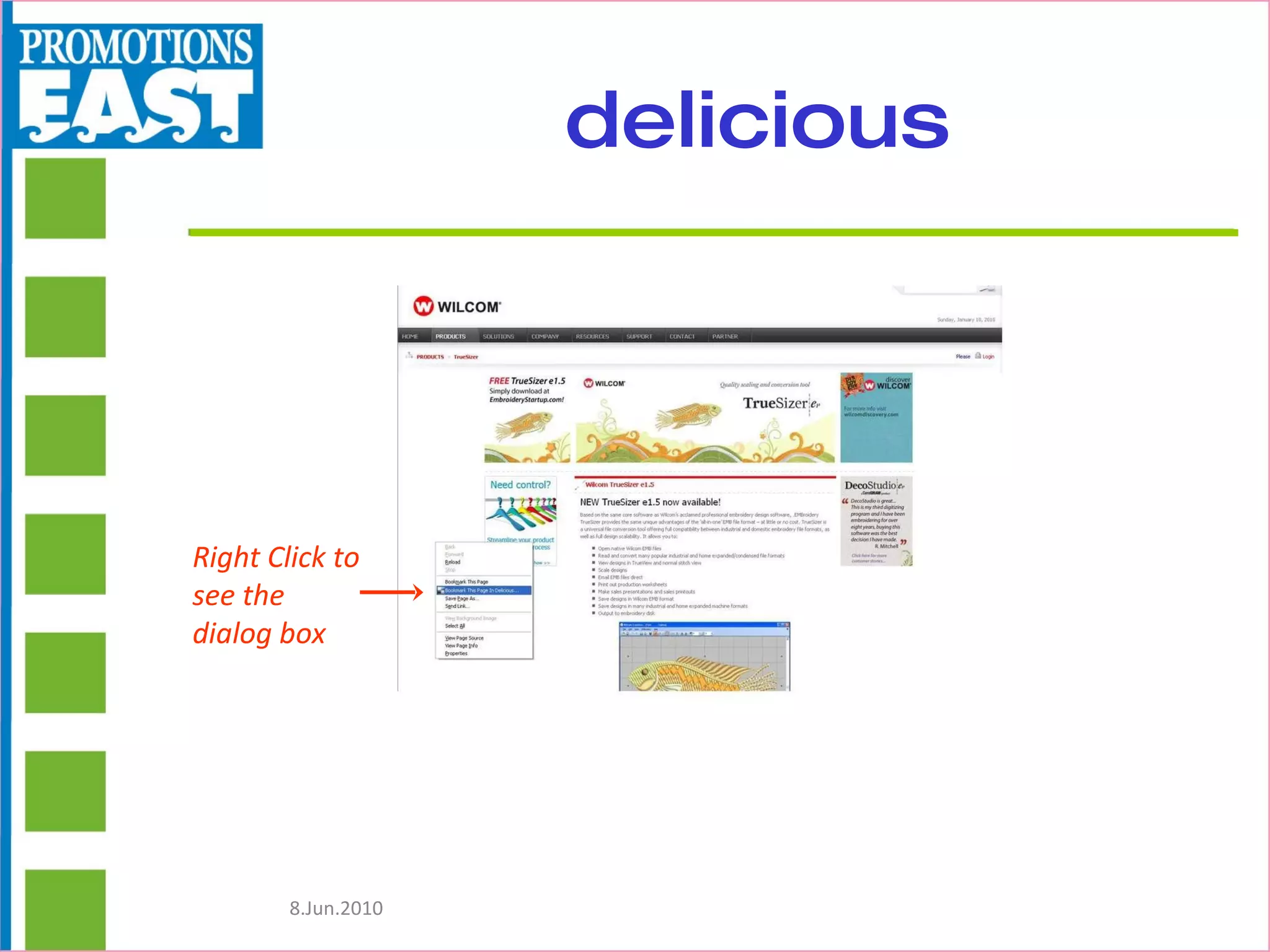 delicious Right Click to see the dialog box 