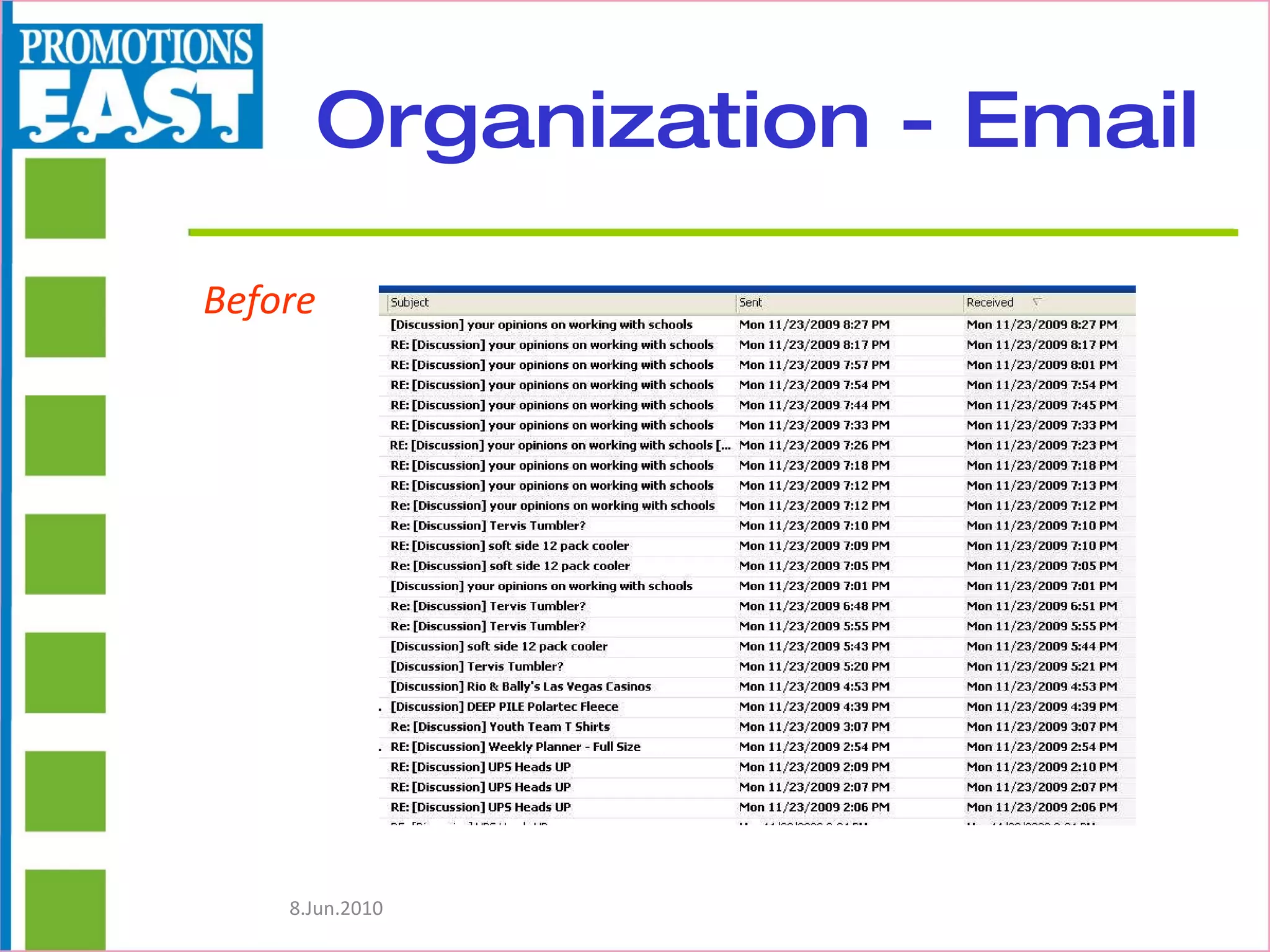 Organization - Email Before 