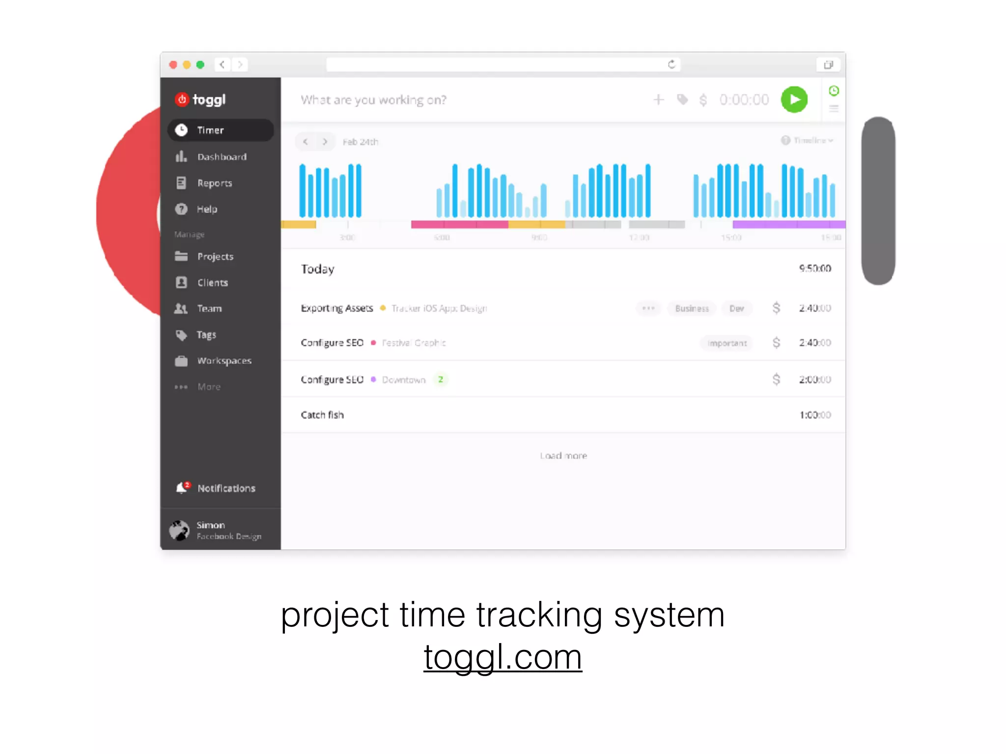 project time tracking system
toggl.com
 