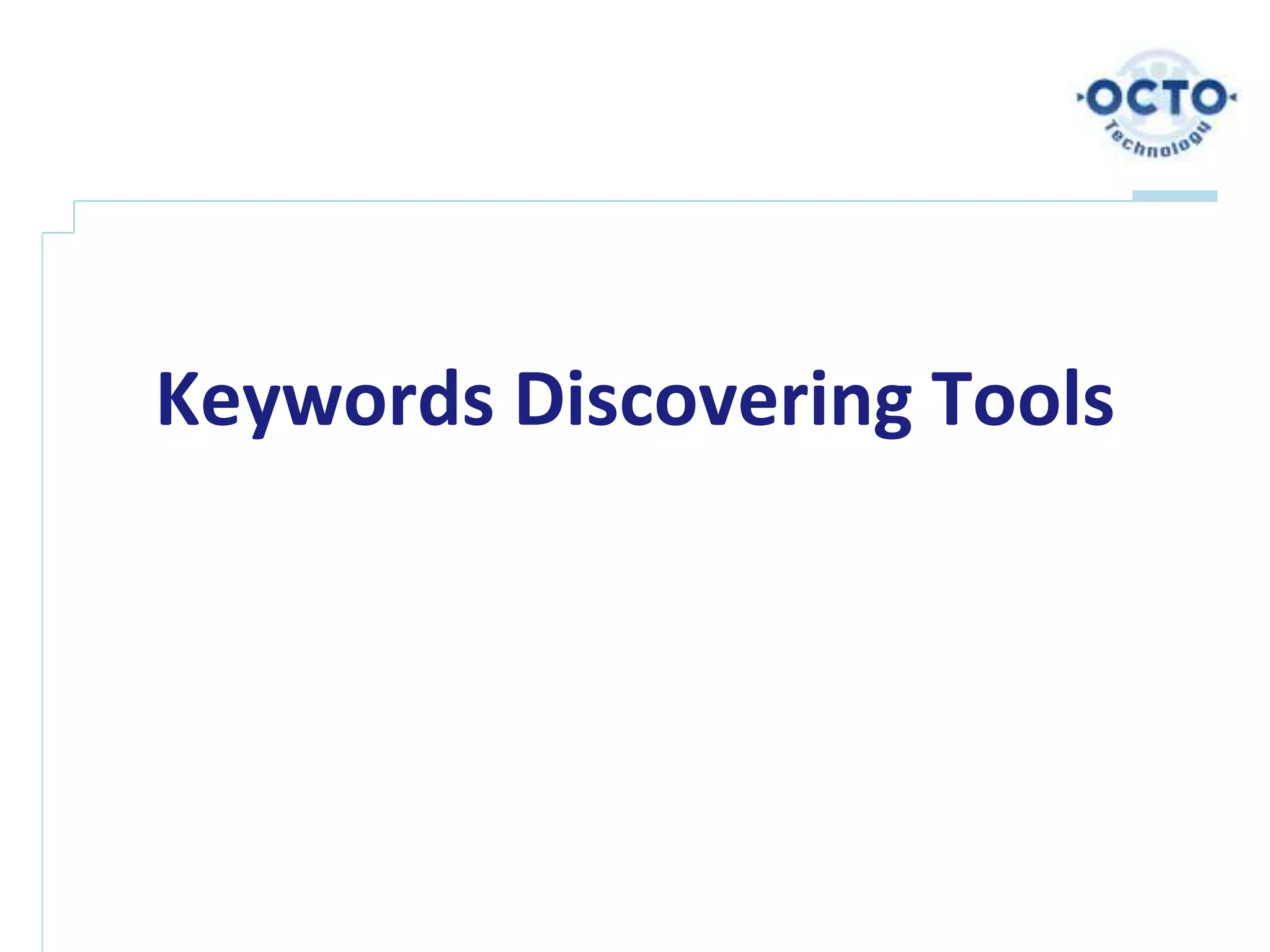 Keywords Discovering Tools
 
