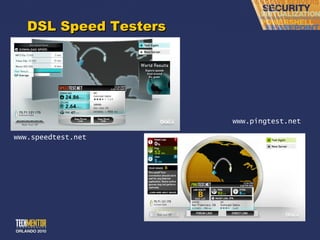 DSL Speed Testers www.pingtest.net www.speedtest.net 