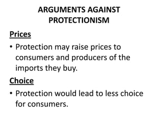 Free trade & protectionism part 1-international economics | PPTX