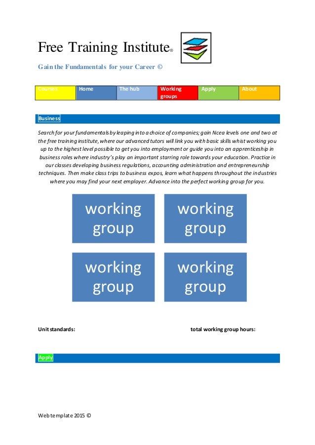 website templates for training institute