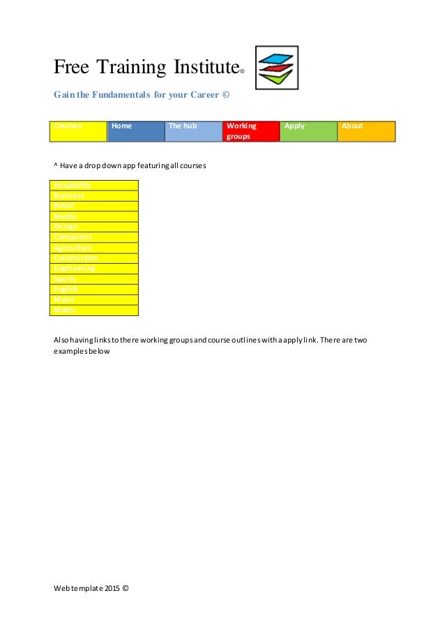 website templates for training institute