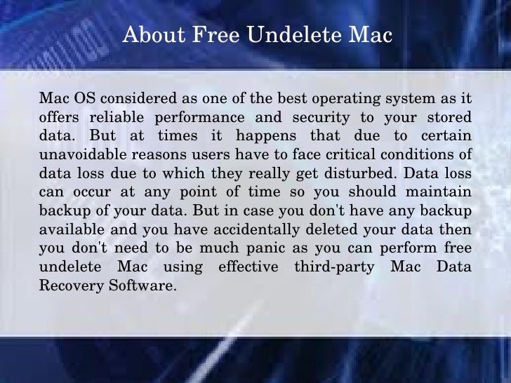 Free undelete mac os x Free undelete mac os x