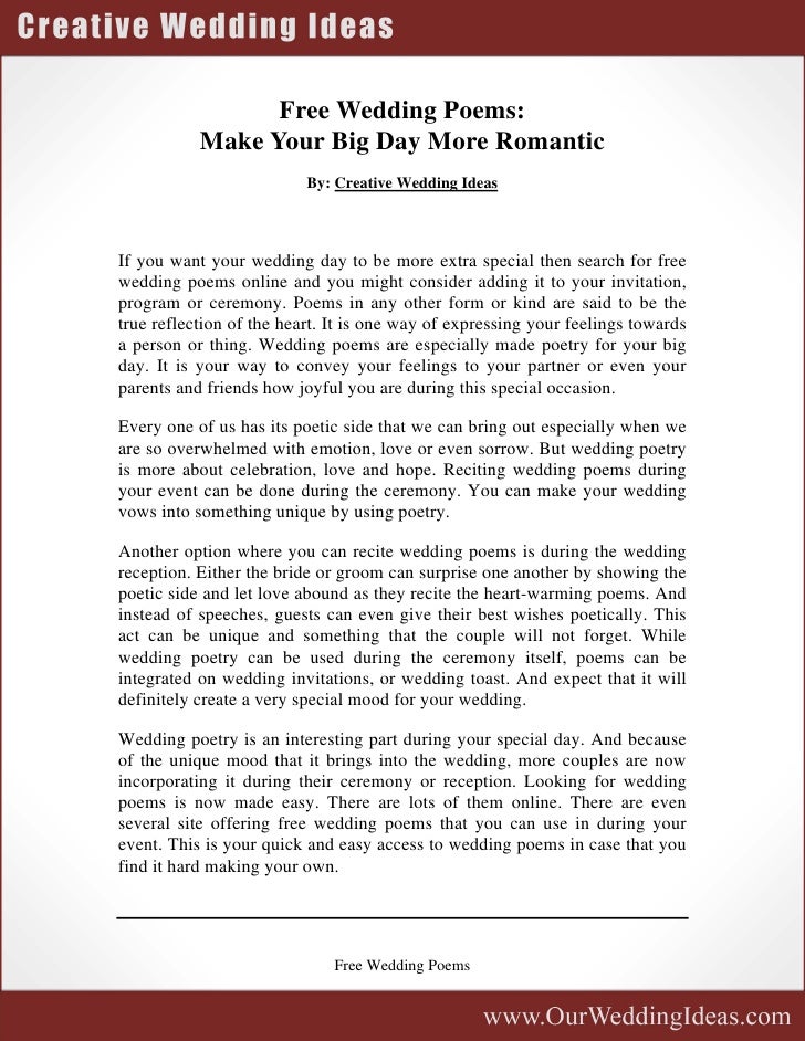 free wedding poems 1 728