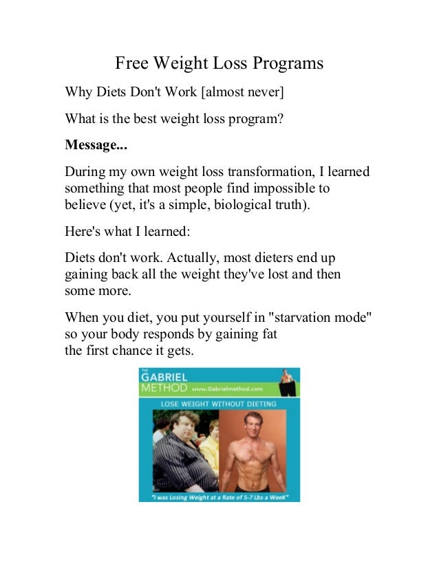 Free weight loss programs