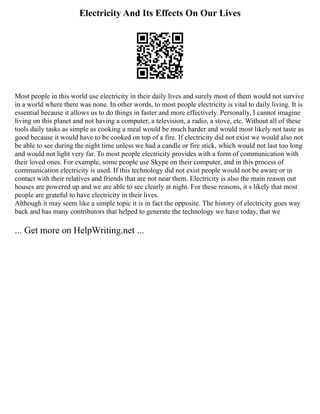 Electricity Writing Free Writing Paper Template Writing Paper Template, | PDF