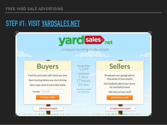 free yard sale advertising on yardsales net