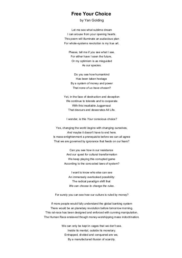 How to write a free choice poem picture