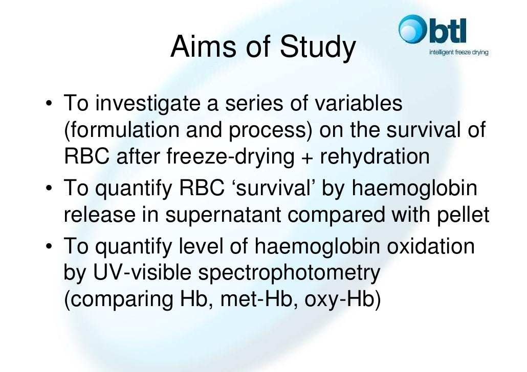 Freeze Drying Of Red Blood Cells