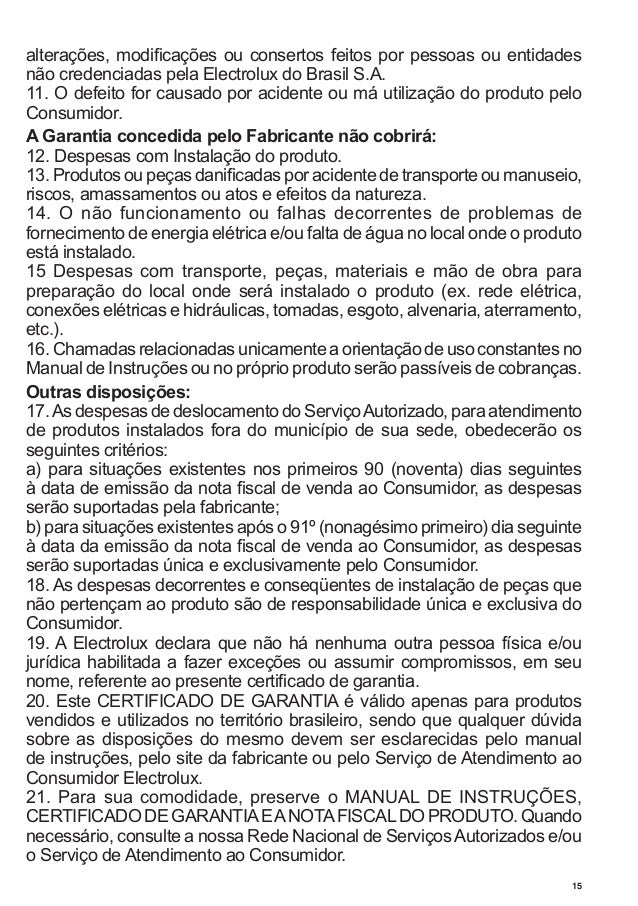 Electrolux Freezer vertical fe18 fe22fe26 manual de instruções