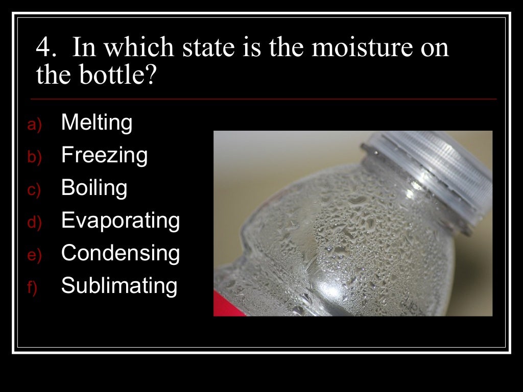 Freezing, melting, and evaporation