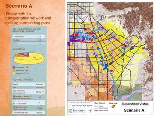Scenario A
Shown with the
transportation network and
existing surrounding plans




                             Scenario A
 