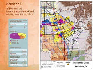 Scenario D
Shown with the
transportation network and
existing surrounding plans




                             Scenario D
 