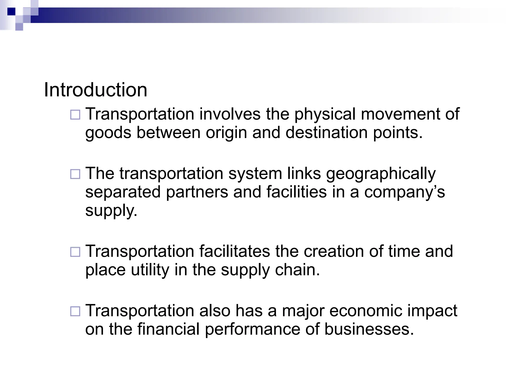 FREIGHT TRANSPORTATION IN SUPPLY CHAIN MANAGEMENT | PPT