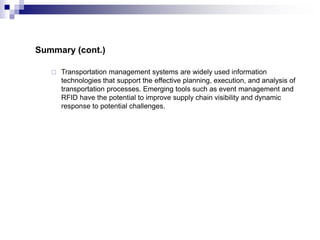 FREIGHT TRANSPORTATION IN SUPPLY CHAIN MANAGEMENT | PPT