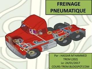 FREINAGE
PNEUMATIQUE
Par : HASSAR M’HAMMED
TREM (202)
Le :24/01/2017
COURS-TREM.BLOGSPOT.COM
 