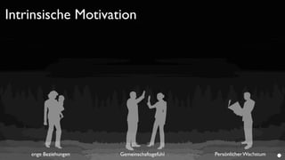 Intrinsische Motivation




    enge Beziehungen   Gemeinschaftsgefühl   Persönlicher Wachstum
 