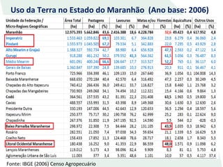 Uso da Terra no Estado do Maranhão (Ano base: 2006)

Fonte: IBGE (2006) Censo Agropecuário

 