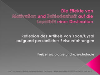 Freizeitsoziologie und  psychologie alexandra denifl-präsentation