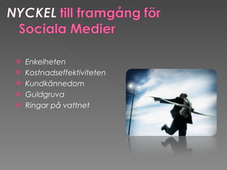 Enkelheten Kostnadseffektiviteten  Kundkännedom Guldgruva  Ringar på vattnet 