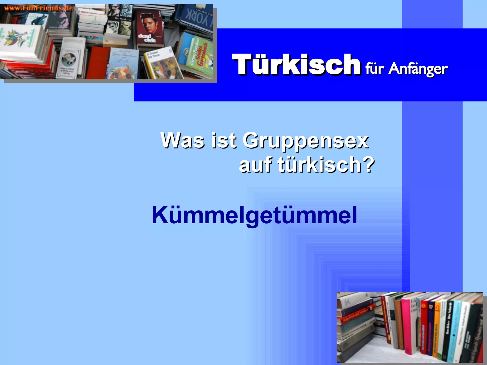 Was ist Gruppensex  auf türkisch? Kümmelgetümmel Türkisch  für Anfänger 