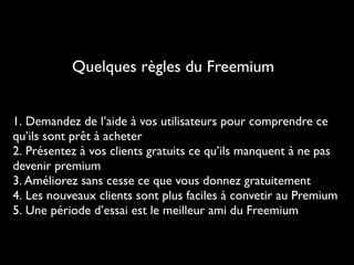Fremium ou premium