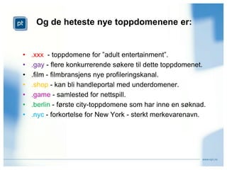 Nasjonalt initiativ for å sikre at norske internettaktører har en planlagt og styrt innføring av IPv6, slik at norske aktører har nok adresseressurser og forblir konkurransedyktige.      