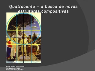 Quatrocento – a busca de novas estruturas compositivas Piero della  Francesca The Baptism - 1442 National Gallery, London 