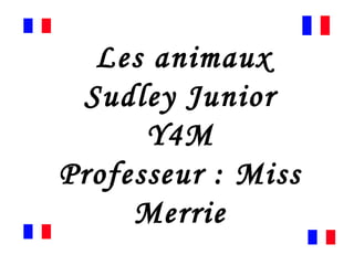 Les animaux Sudley Junior Y4M Professeur : Miss Merrie 