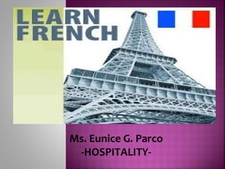 Ms. Eunice G. Parco
-HOSPITALITY-
 