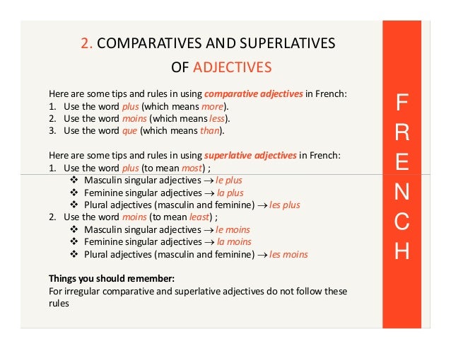 french comparatives and superlatives