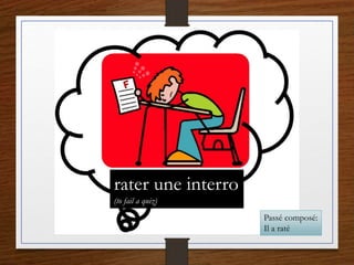 rater une interro
(to fail a quiz)
Passé composé:
Il a raté
 