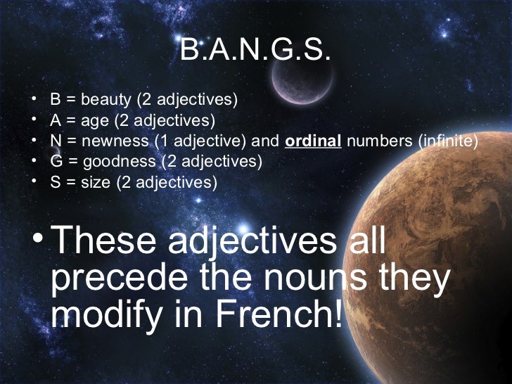bangs adjectives