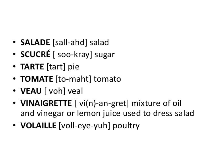 French culinary terms