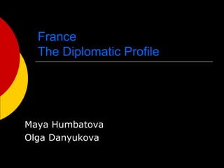 France
The Diplomatic Profile
Maya Humbatova
Olga Danyukova
 