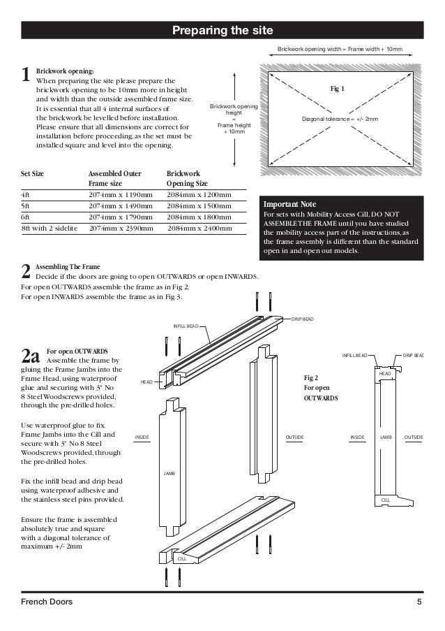 French Door Pairs Assembly Instructions