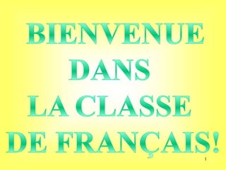 1 Bienvenue dans la classe de français! 