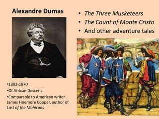 Alexandre DumasThe Three MusketeersThe Count of Monte CristoAnd other adventure tales1802-1870