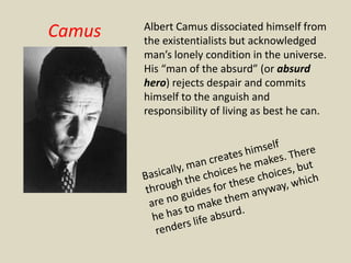 Aftermath of the Great20th Century WarsModern Individualism – leads from Proust’s memory to Camus’ Absurb and Sartre’s Nausea