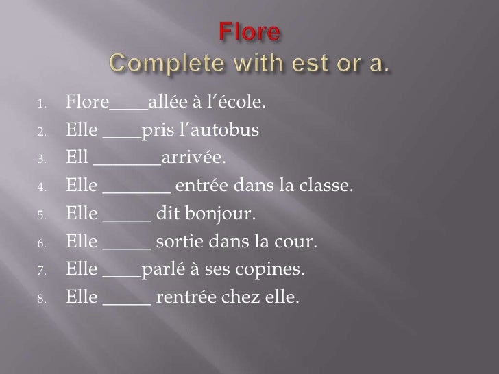 French Passe Compose Etre Part 2