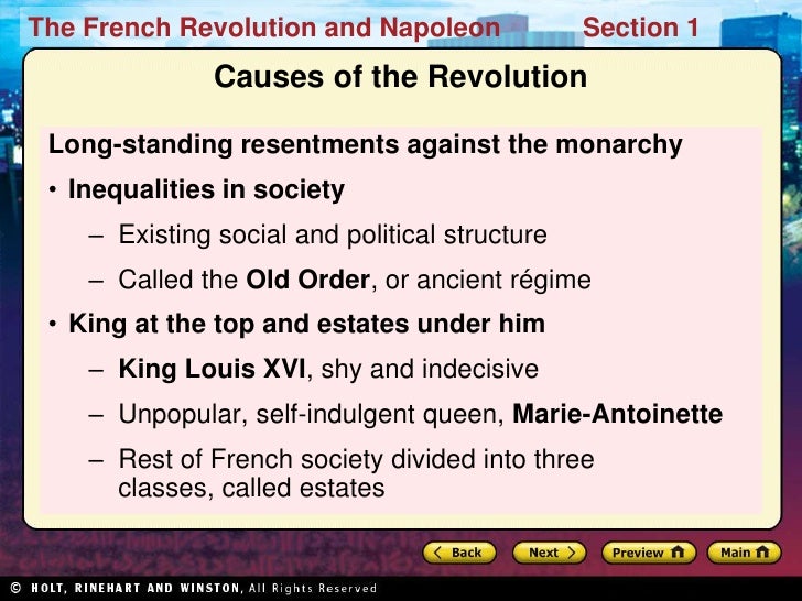 The Revolution And The Key Causes Of